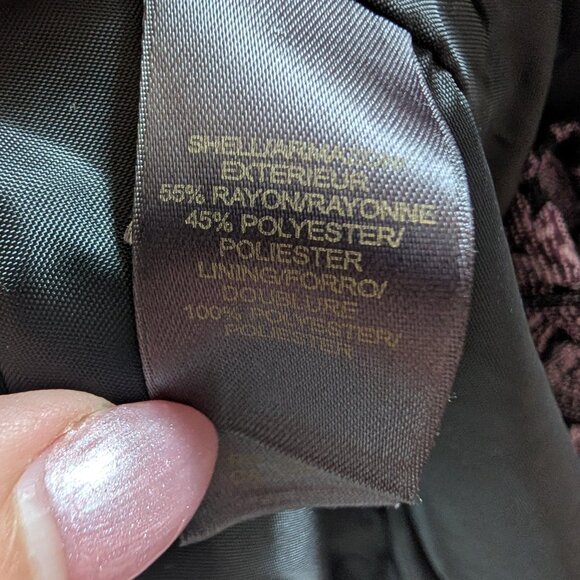 Liz Claiborne Purple Paisley Jacquard Blazer Snap Buttons Size Large Brocade - Picture 15 of 15